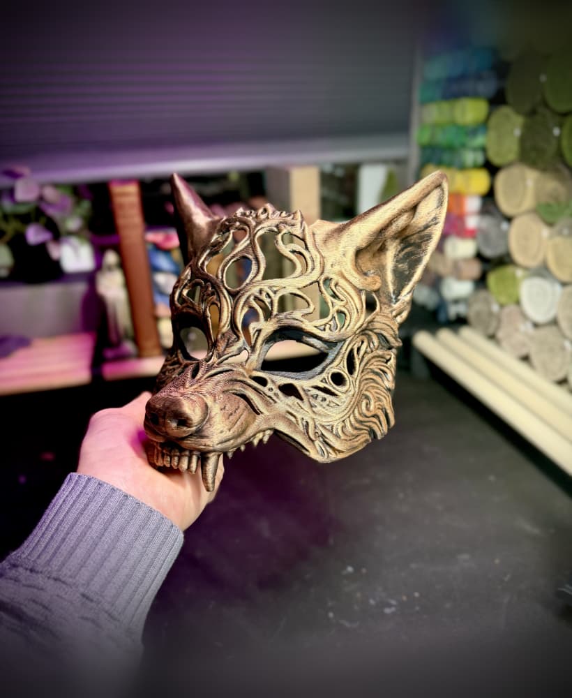 wolf masquerade mask 3d model