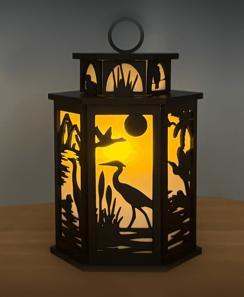 Heron Lantern Tea Light Holder Bird lamp Candle holder Home Decor 3d model