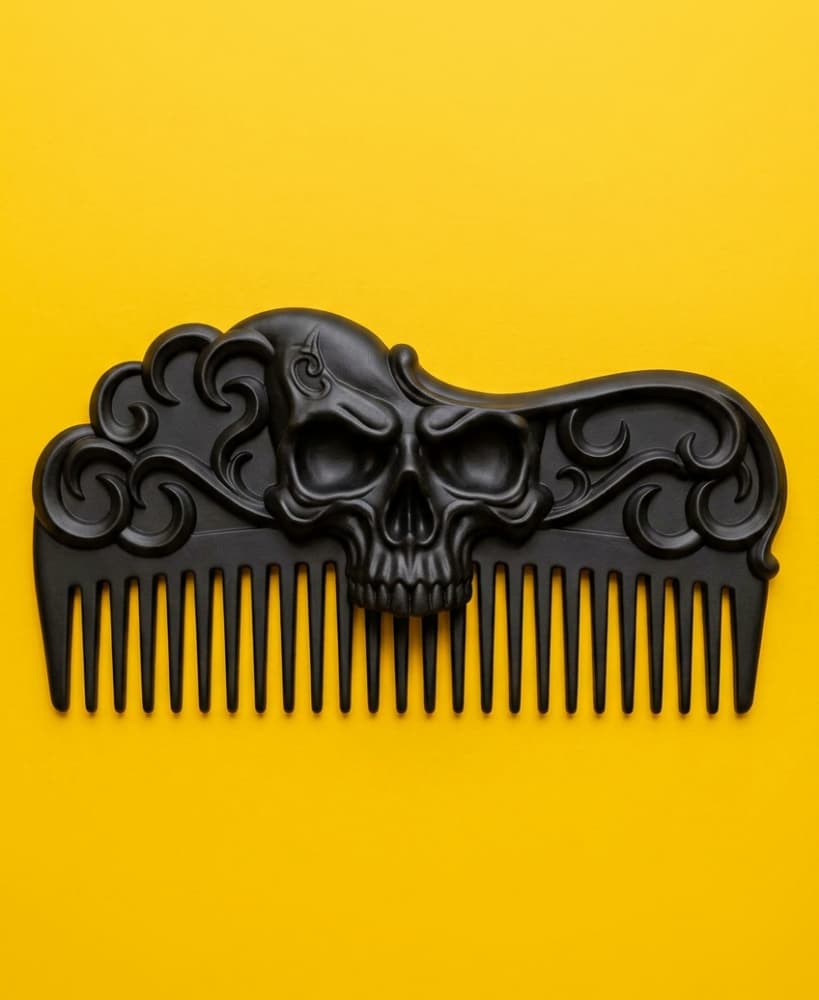 Gothic Skull Hair Comb – 3D Printable Hair Accessory and Costume Prop 3d model