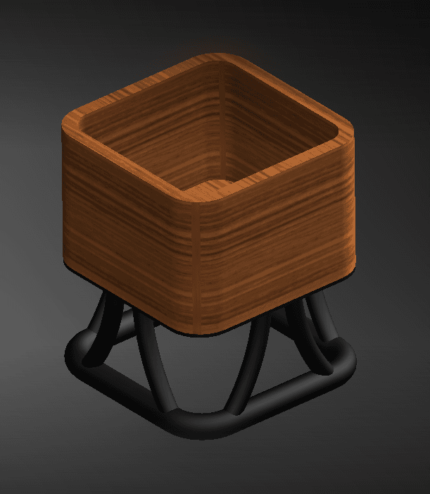 Pot fleurs ou plantes carrรฉ 3d model