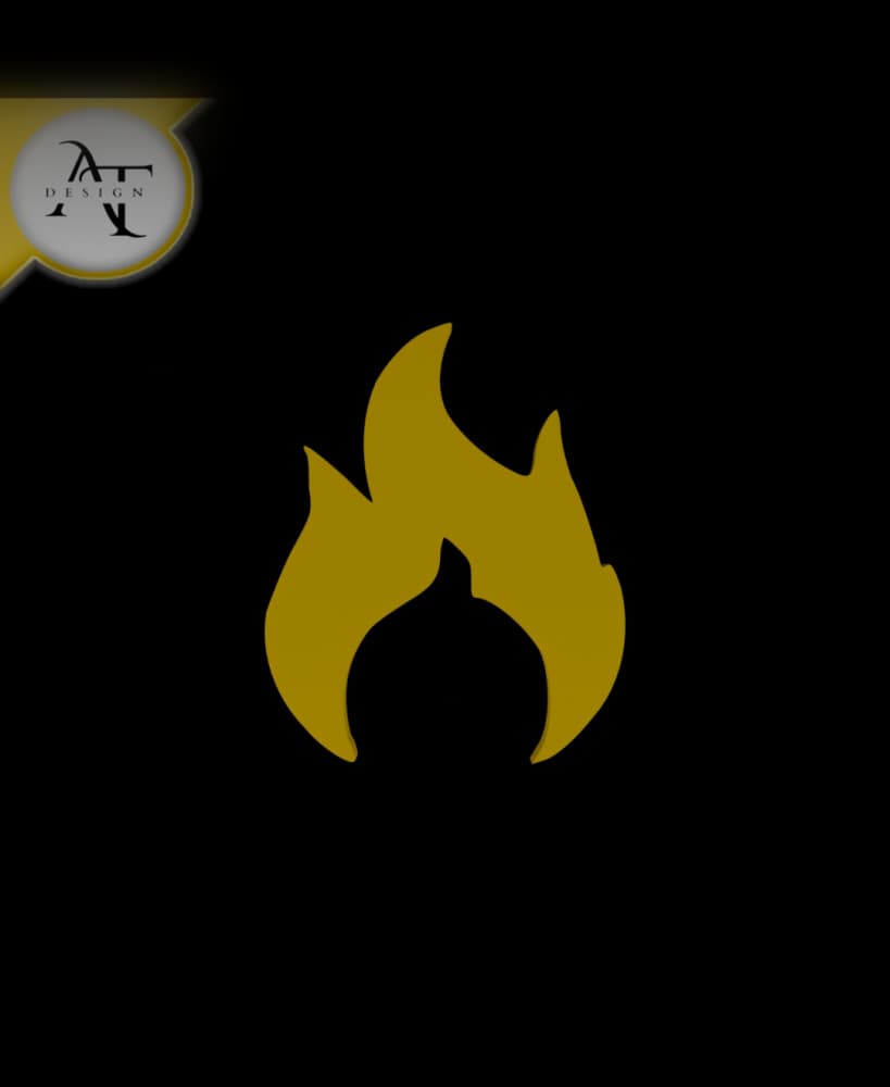 Simple Flame Symbol - 2D Art 3d model