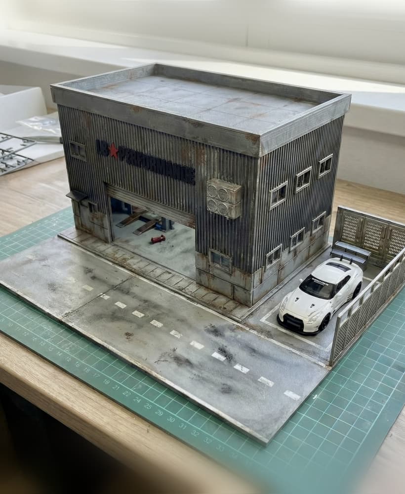 The Liberty Hangar | 1/64 Scale JDM Industrial Garage Diorama (LBWK Style) 3d model