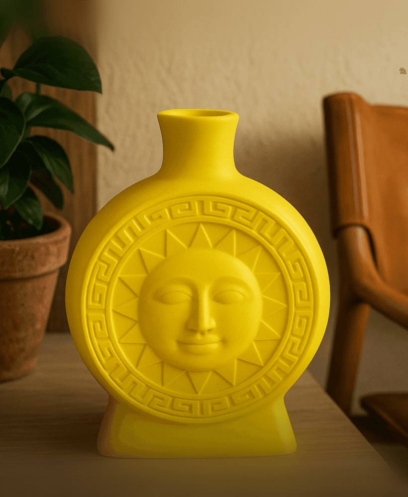 Soleia Vase – Sun Face Vase for Modern Boho Decor 3d model