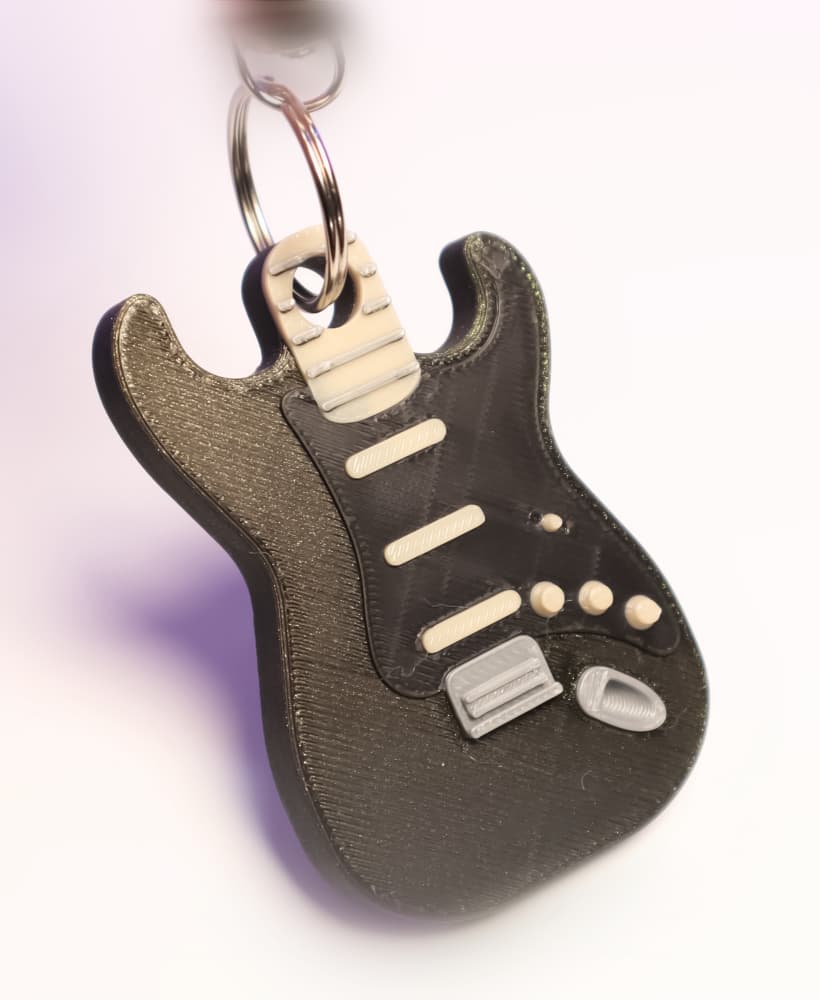 Electric Guitar Keychain 3d model