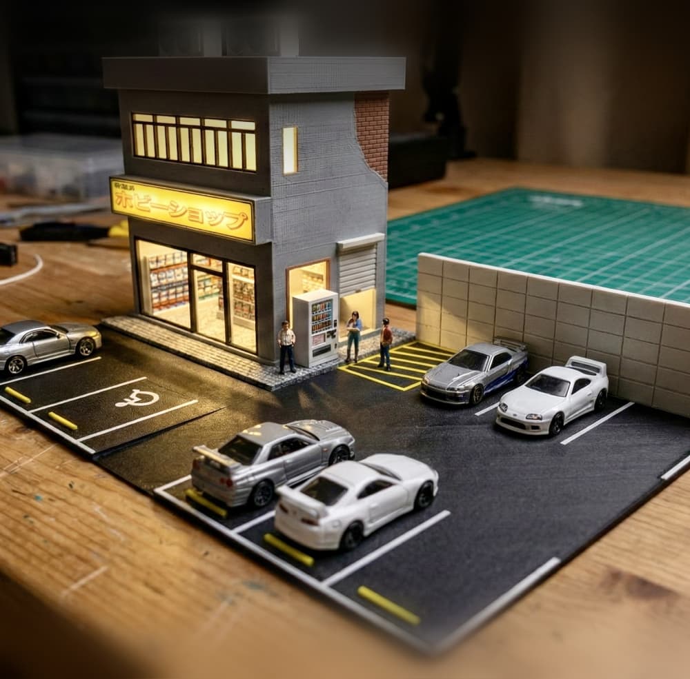 1:64 Scale JDM Diecast Market Diorama | 3D Printable 3d model