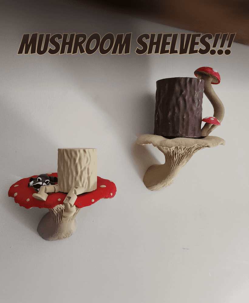 Mushroom Shelves!! 3d model