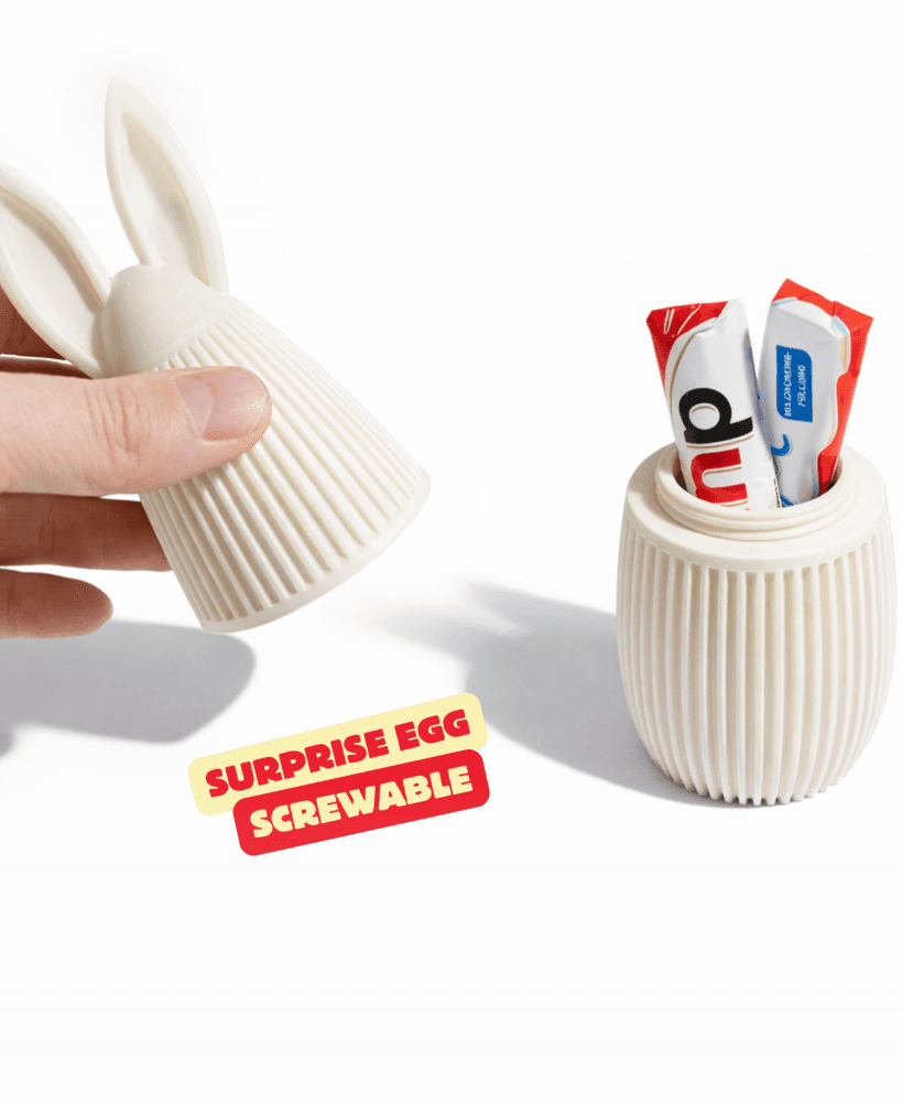 JAPANDI SURPRISE BUNNY - WITH SCREW MECHANISM / SURPRISE EGG / CUTE EASTER GIFT / EASTER DECOR 3d model