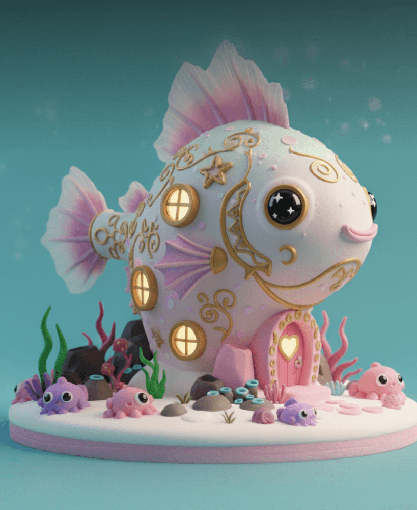 FANTASY KAWAII FISH HOUSE - MINOVA ORIGINALS STL 3d model