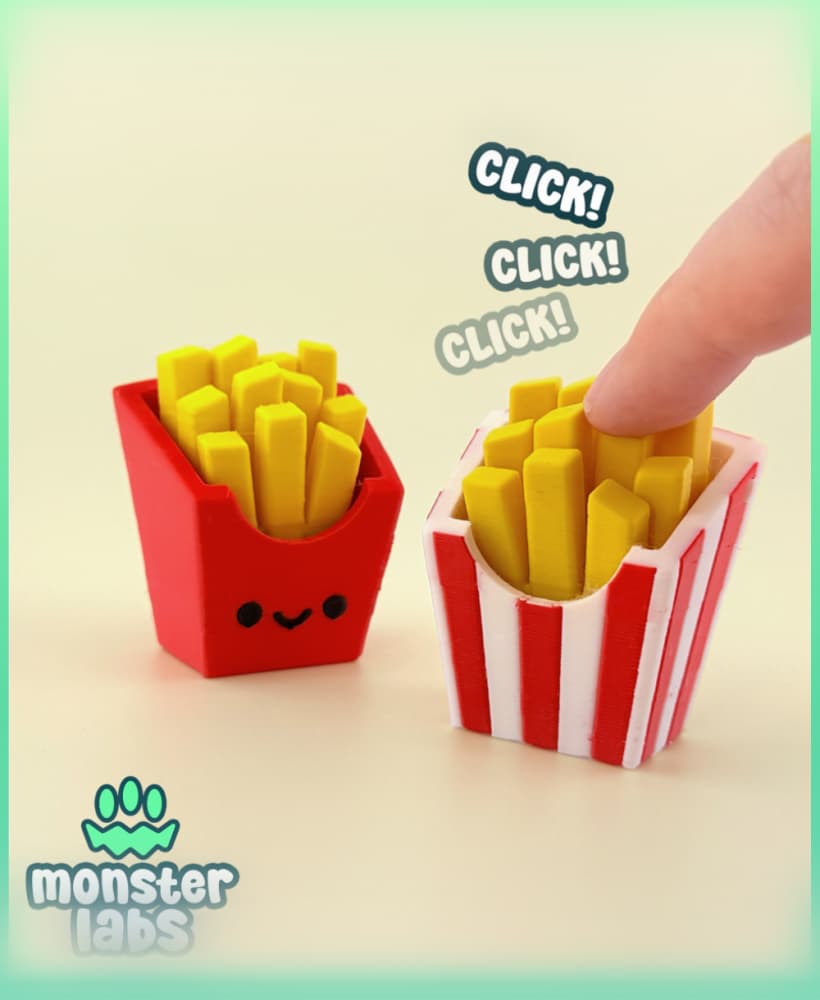 French Fries Fidget Clicker Keychain 3d model