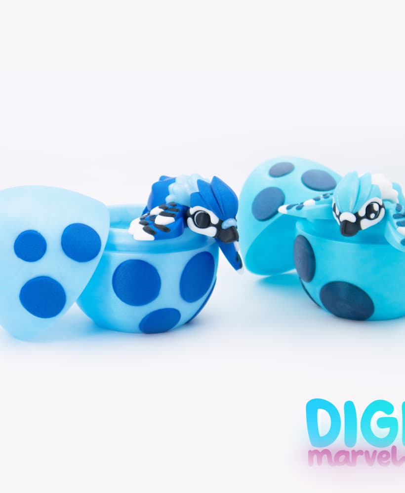 Blue Jay Flexi + Keychain + Bird Egg 3d model
