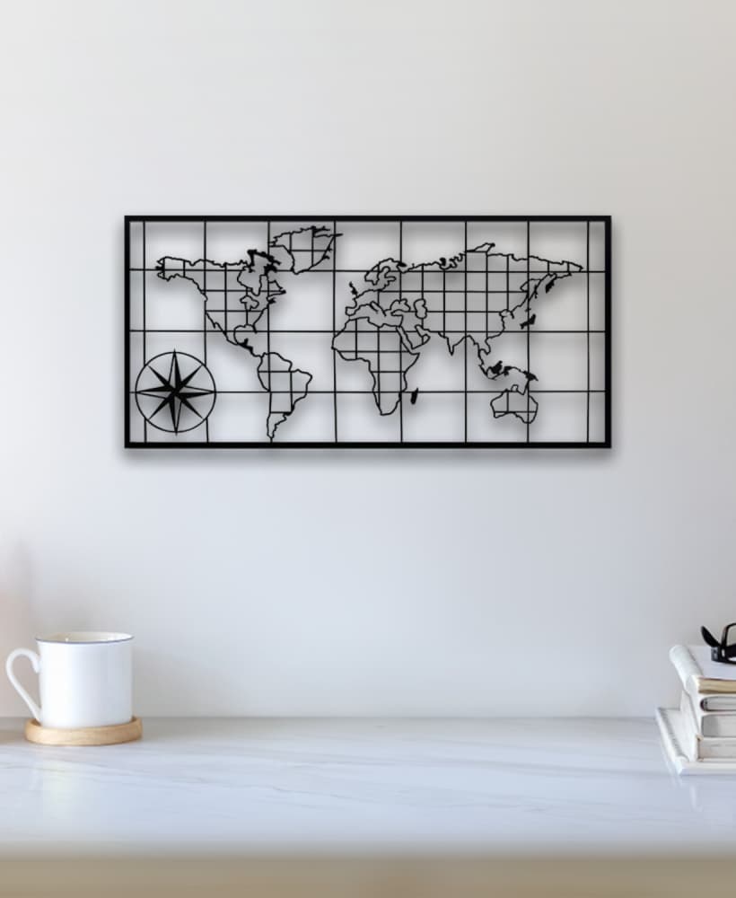 World Map Wall Art 3d model