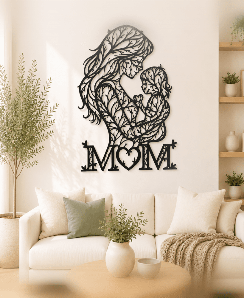 Mother And Child 2D Wall Art.stl 3d model