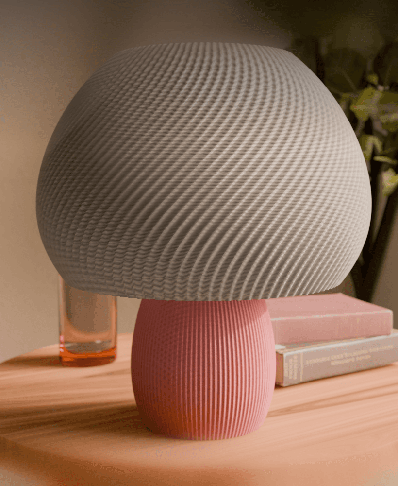 Rippled Mushroom Twisted Lamp 3d model