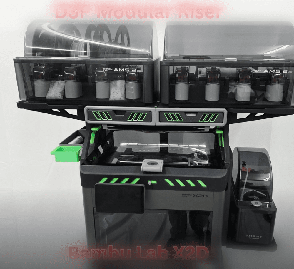 D3P riser for Bambu Lab X2D 3d model