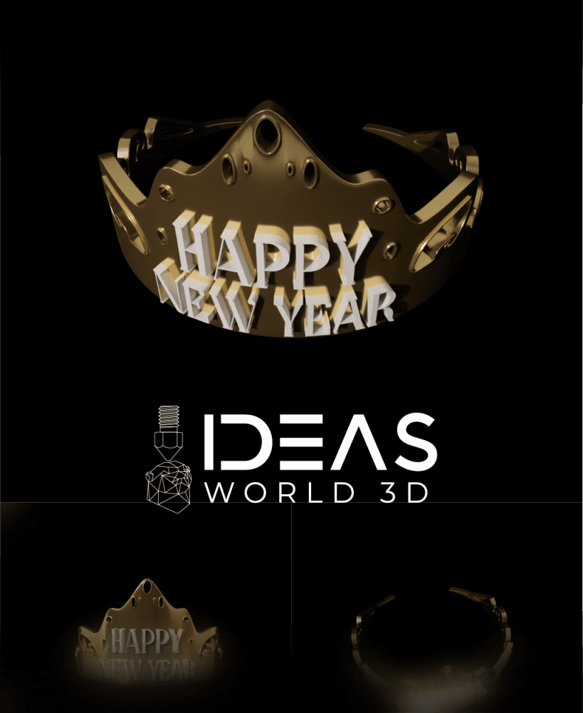 Happy New Year Tiara 3d model