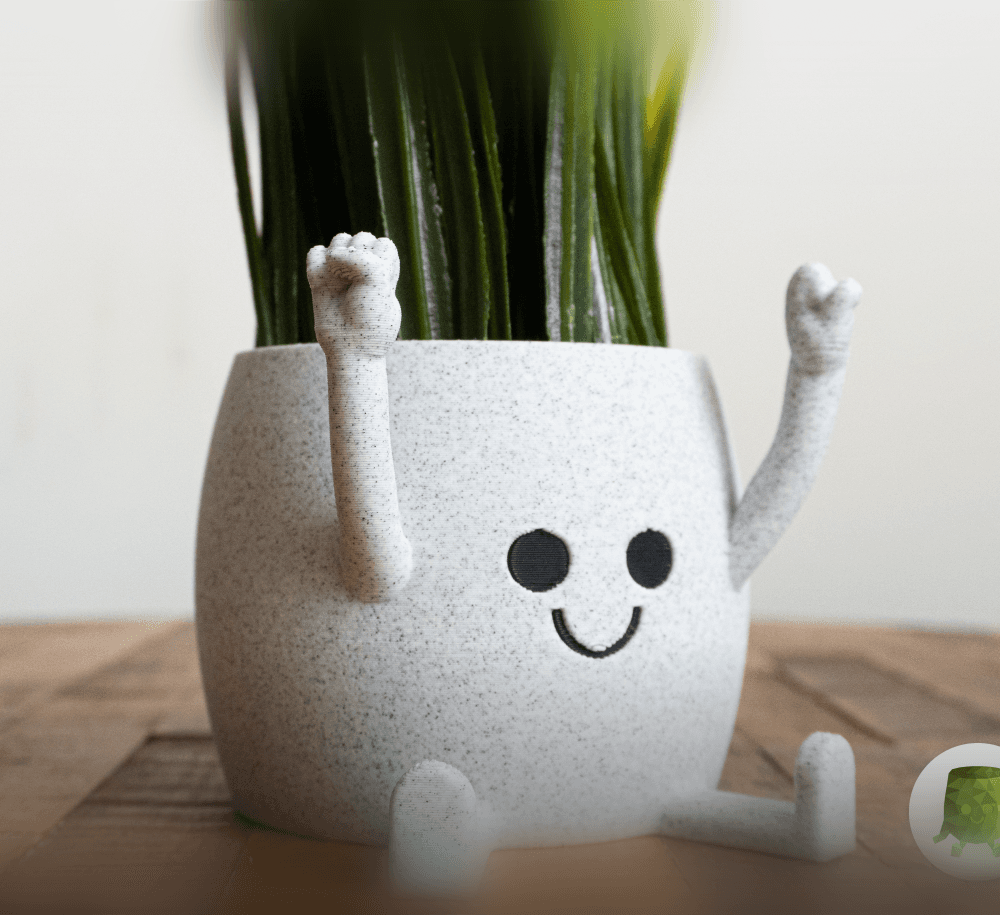 Happy Sitting Pot Fists Up 3d model
