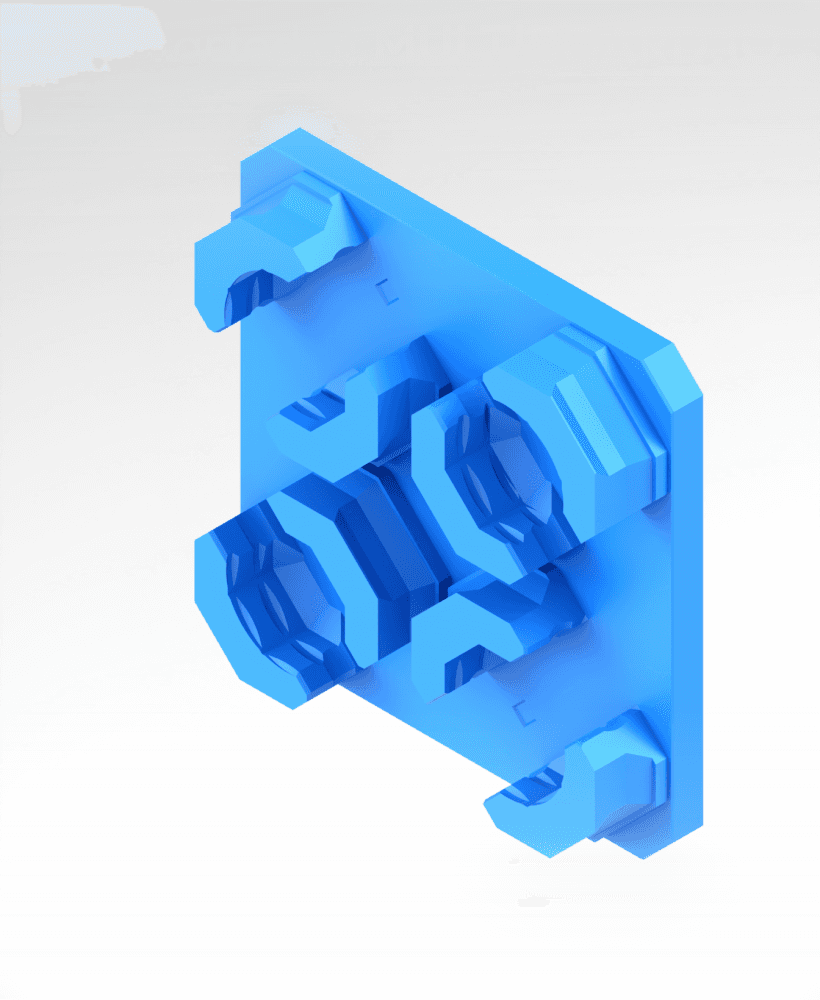 6.25 mm - Quad Snap (DS Part A) - VHB Tape Mount 3d model