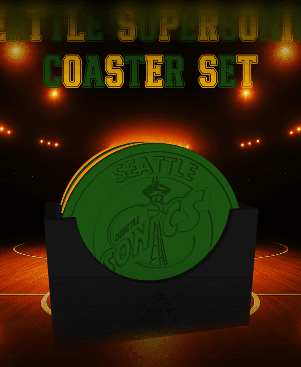 Seattle Supersonics Coaster Set (NBA) 3d model
