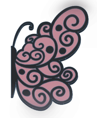 Multicolor Half Butterfly Bookmark 4.stl 3d model