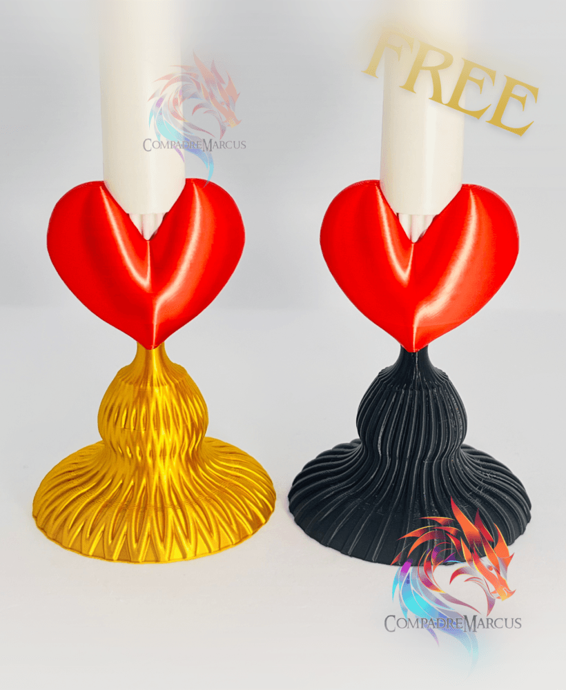 Heart Candle Holder Set of 2 / no supports / 3mf included 3d model