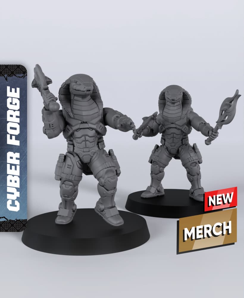 Axe Serpents - With Free Cyberpunk Warhammer - 40k Sci-Fi Gift Ideas for RPG and Wargamers 3d model
