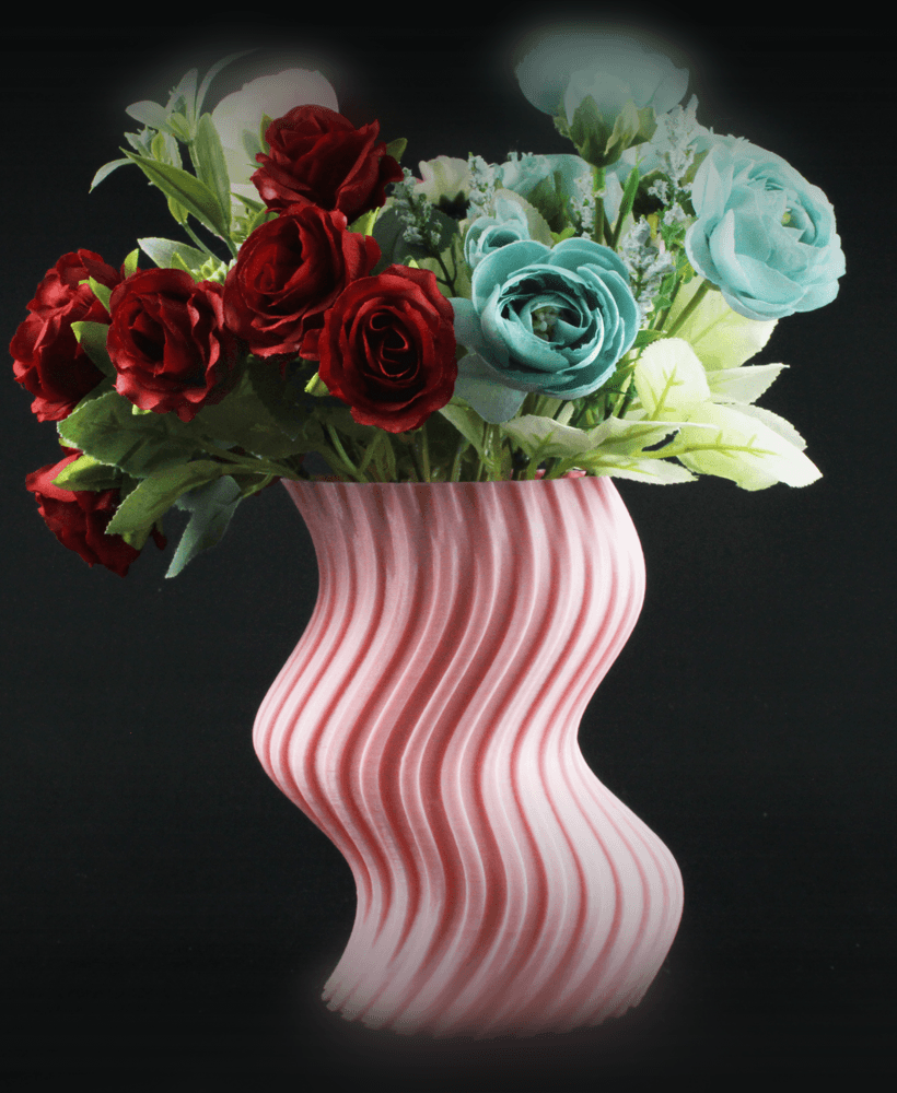 The Line Vase STL 3D Print File, Home Decor Vase for Plants and Flowers 3d model