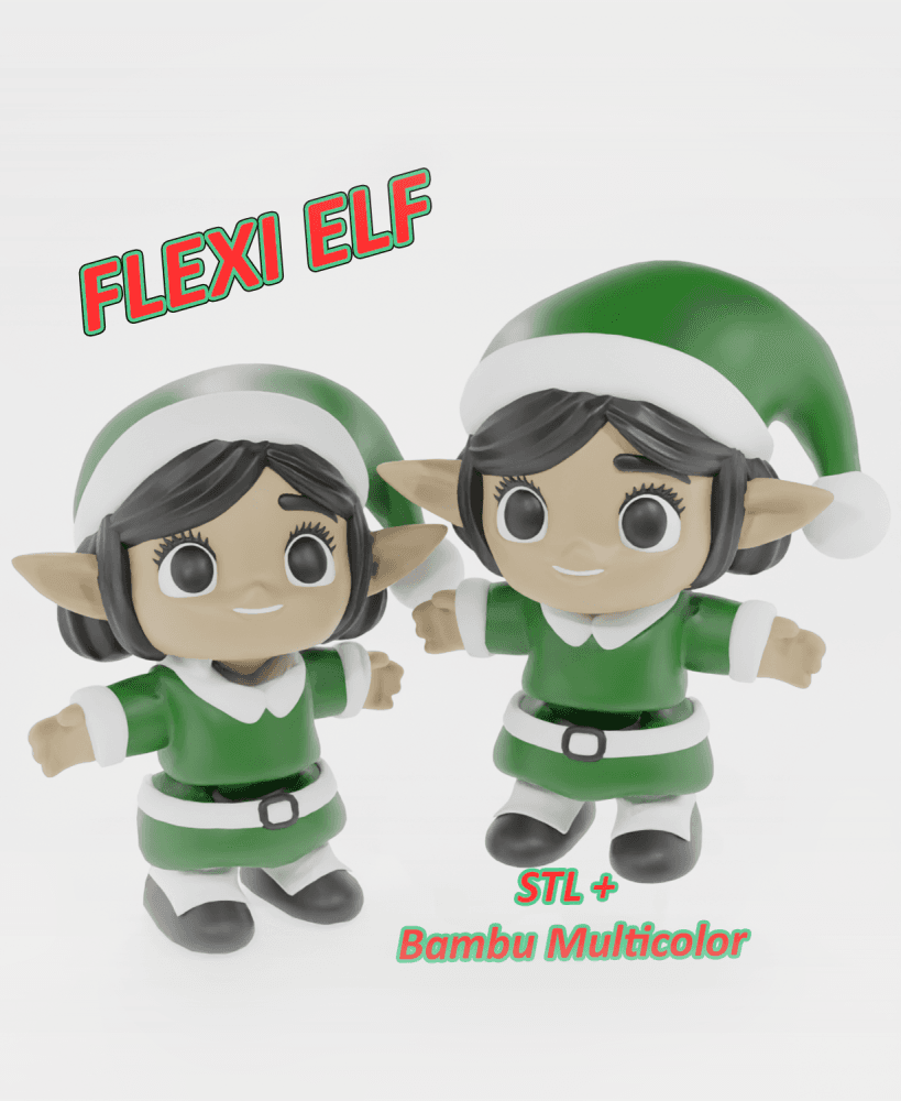 Holly - Flexi Elf - Articulated Fidget Toy 3d model