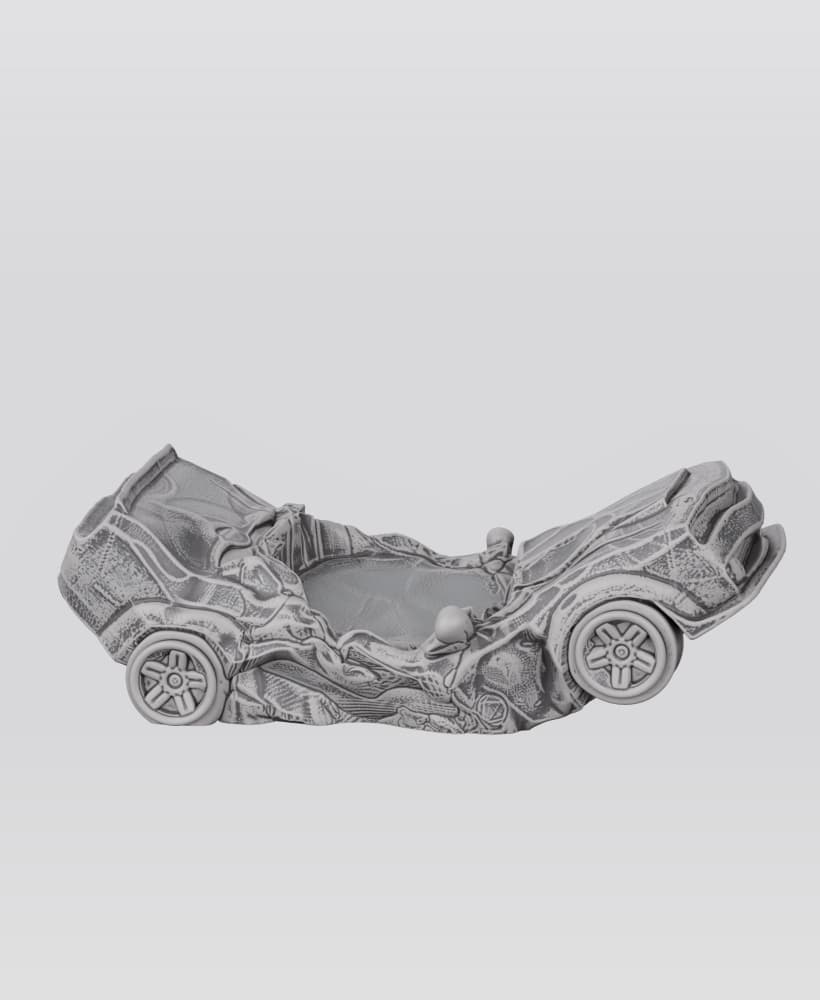 Smashed Car Miniature Base 3d model