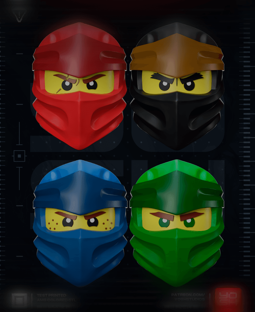 Brick Ninja Helmet 3D Printer STL File 3d model