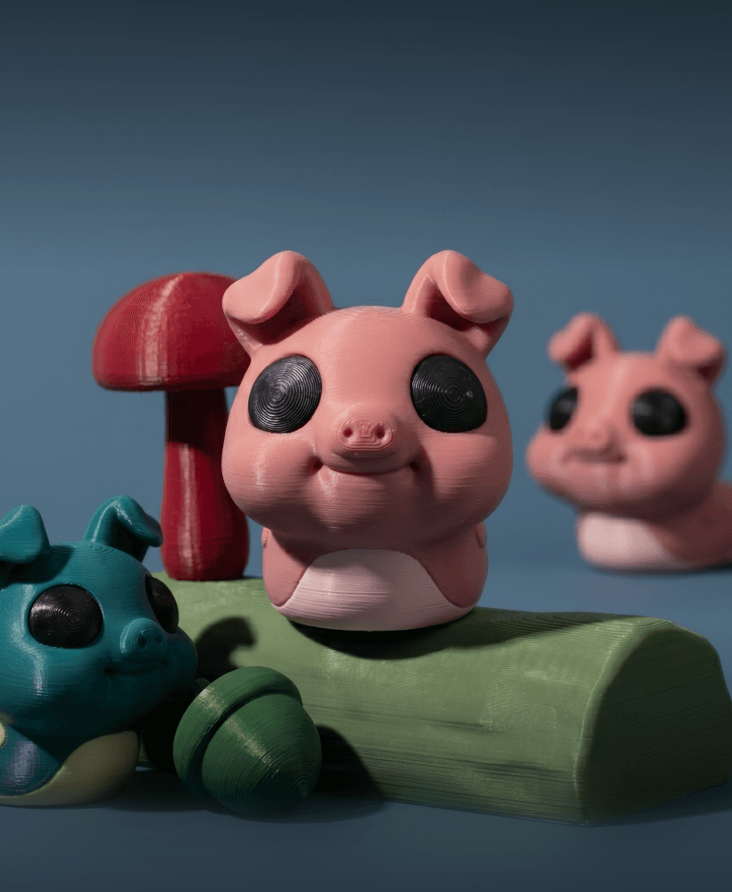 FlexiSlugs Pig - Flexi Articulated Chibi Slug STL 3d model