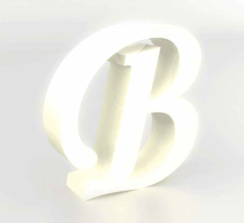 Decorative letters A-Z, LED light 3d model