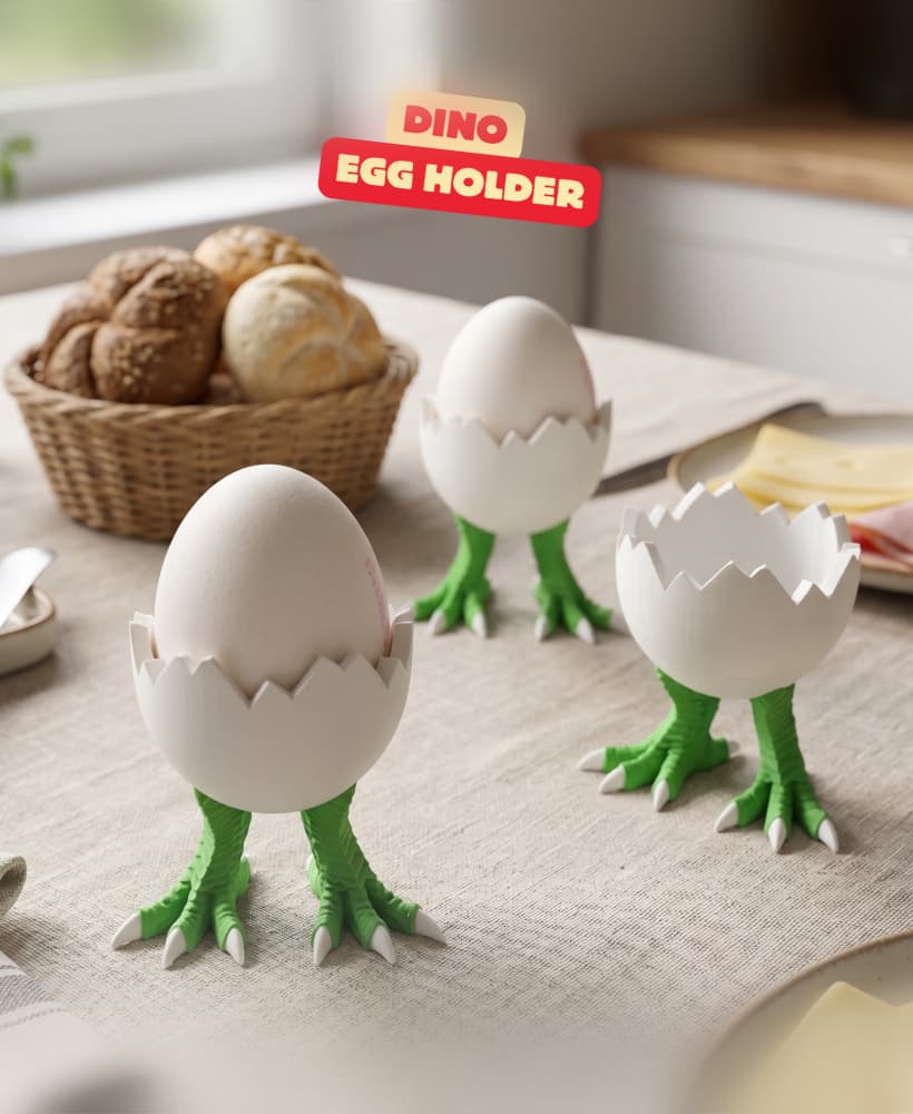 DINO - EGG HOLDER / CUTE KITCHEN DECOR / KITCHEN TOOLS / DINOSAUR EGG HOLDER 3d model