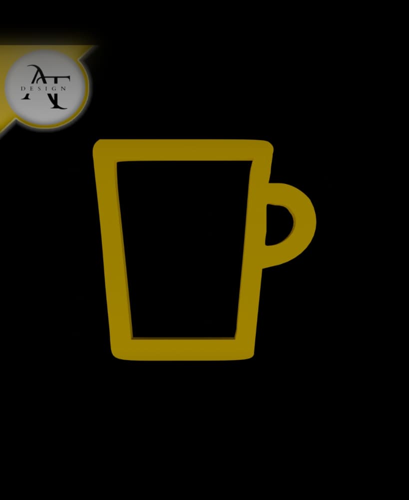 Simple Coffee Cup Symbol - 2D Art 3d model
