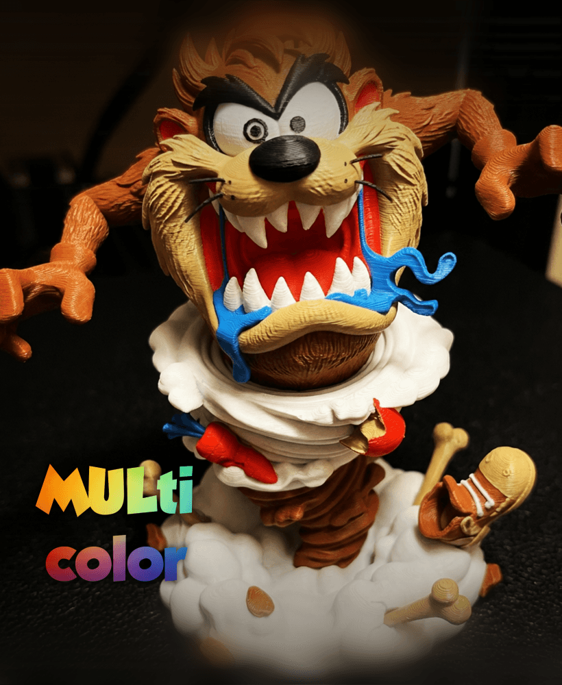 Taz Tornado Multi-Color 3MF | Cartoon Figurine | Bambu Ready 3d model