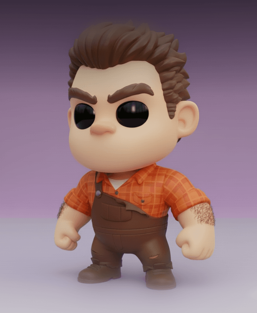 RALPH THE DEMOLISHER KAWAII CHIBI 3D COLLECTIBLE FIGURE (STL FILE) 3d model