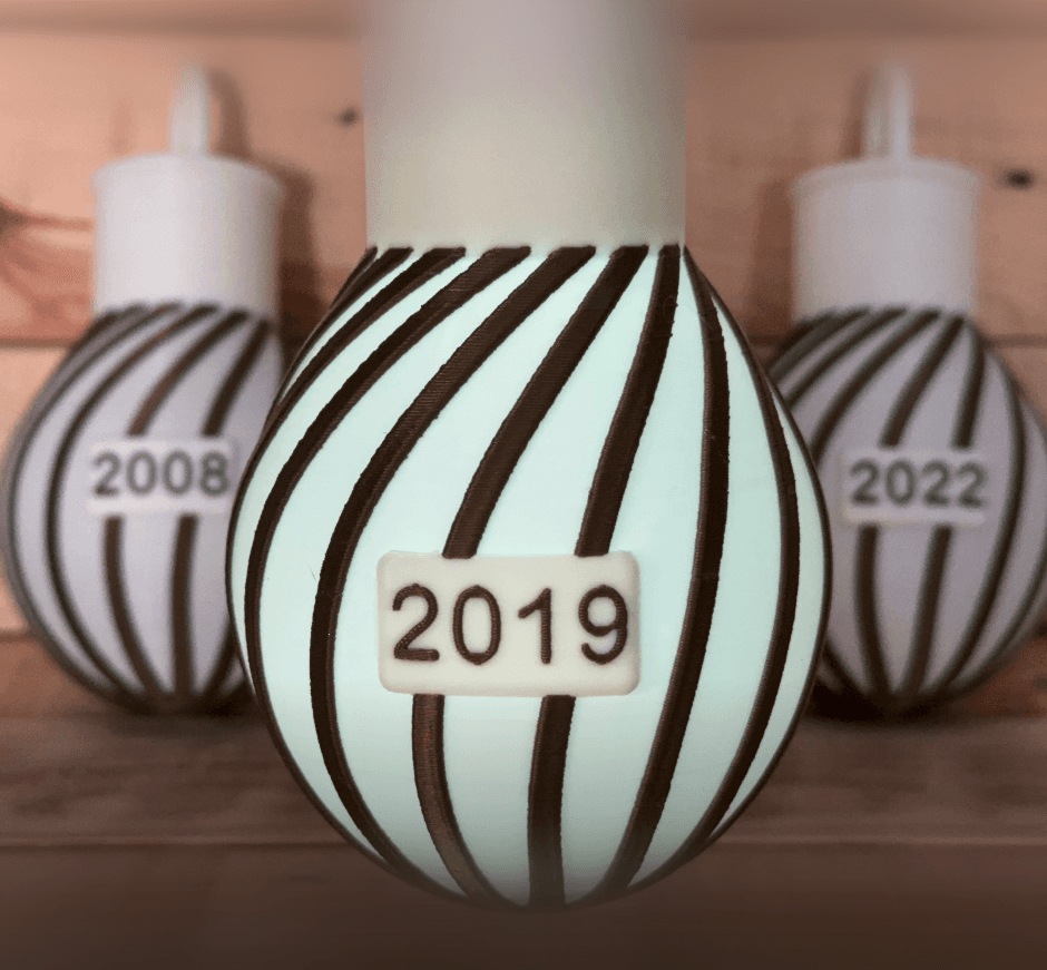 Tea Light Bauble with editable date (in Studio) 3d model