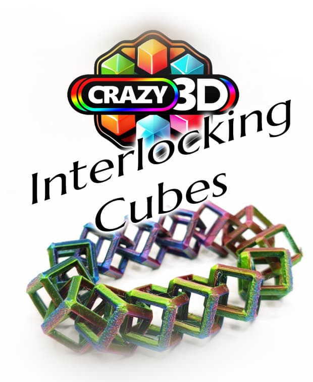 Crazy Interlocking Cubes Fidget - 4 Sizes 3d model
