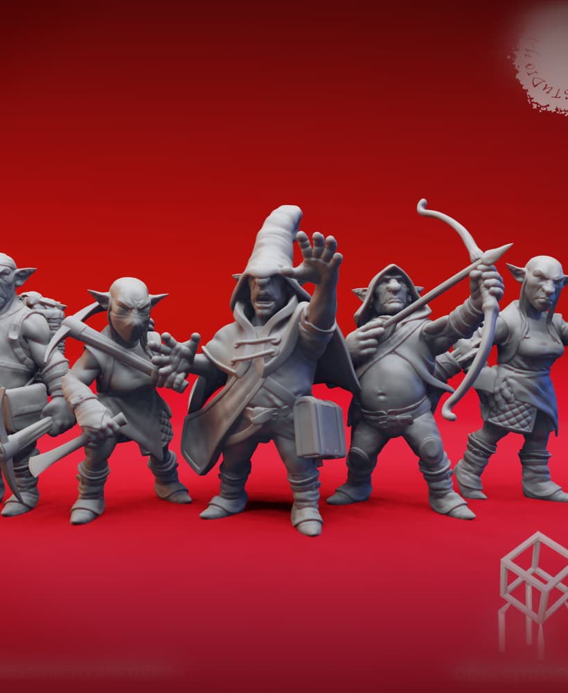 Deep Gnomes - Tabletop Miniatures (Pre-Supported) 3d model