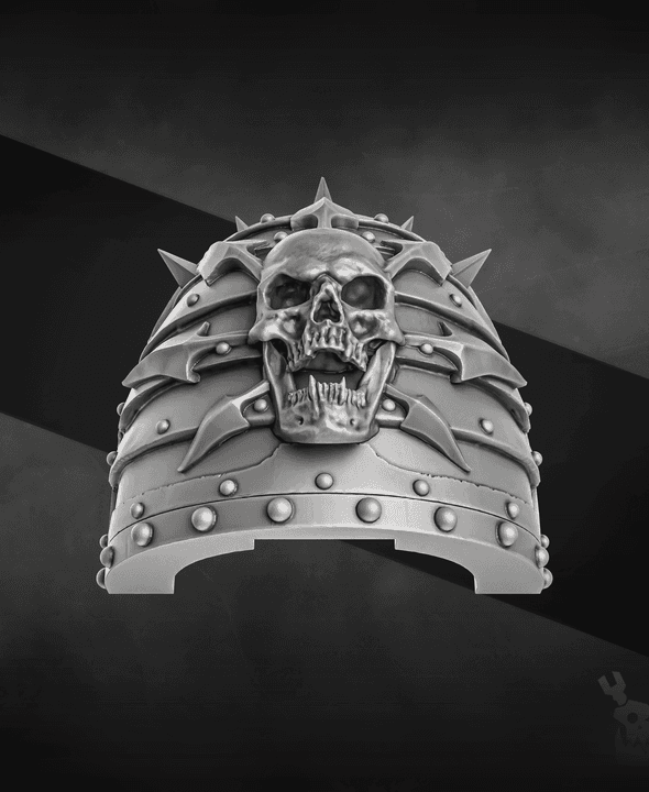 Skull with Spikes Shoulder Pads 3d model