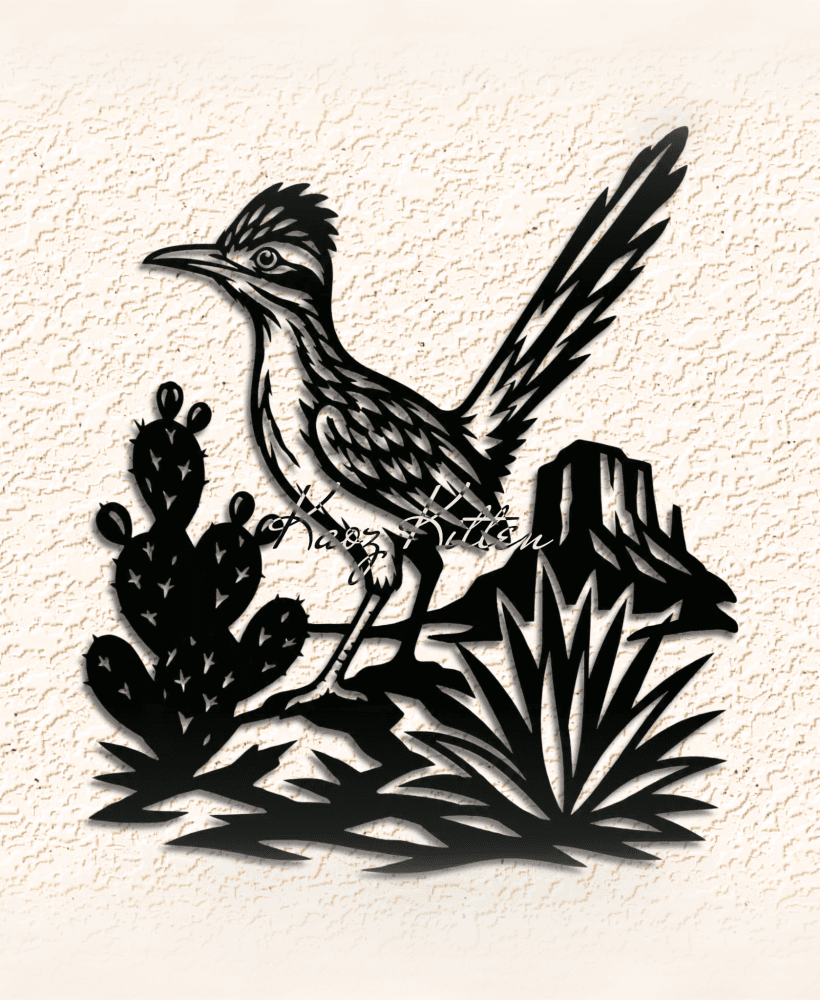 desert-roadrunner wall art home decor 3d model