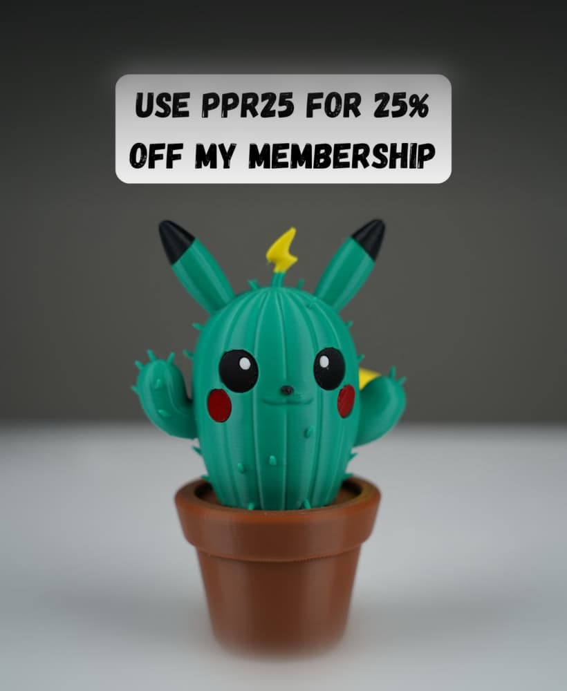 Pikachu cactus 3d model
