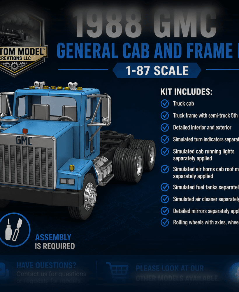 1988 GMC General Cab and Frame Kit 1/87 Scale 3d model