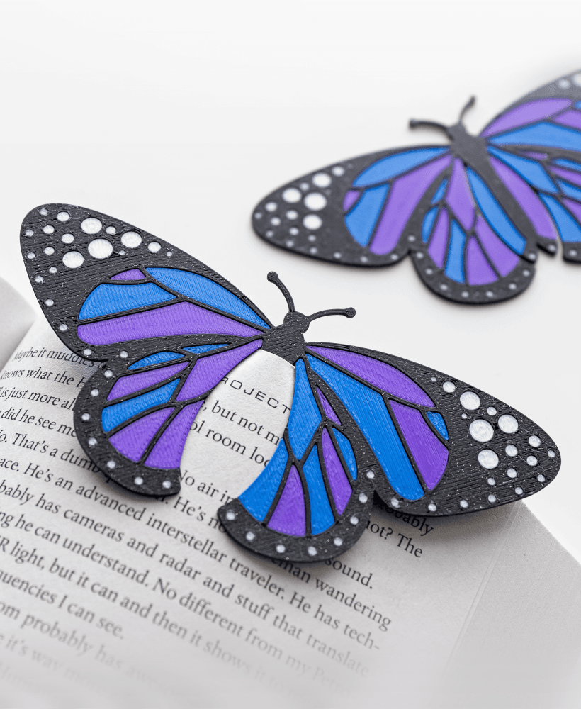 Butterfly Bookmark - Quick Multicolor Print 3d model