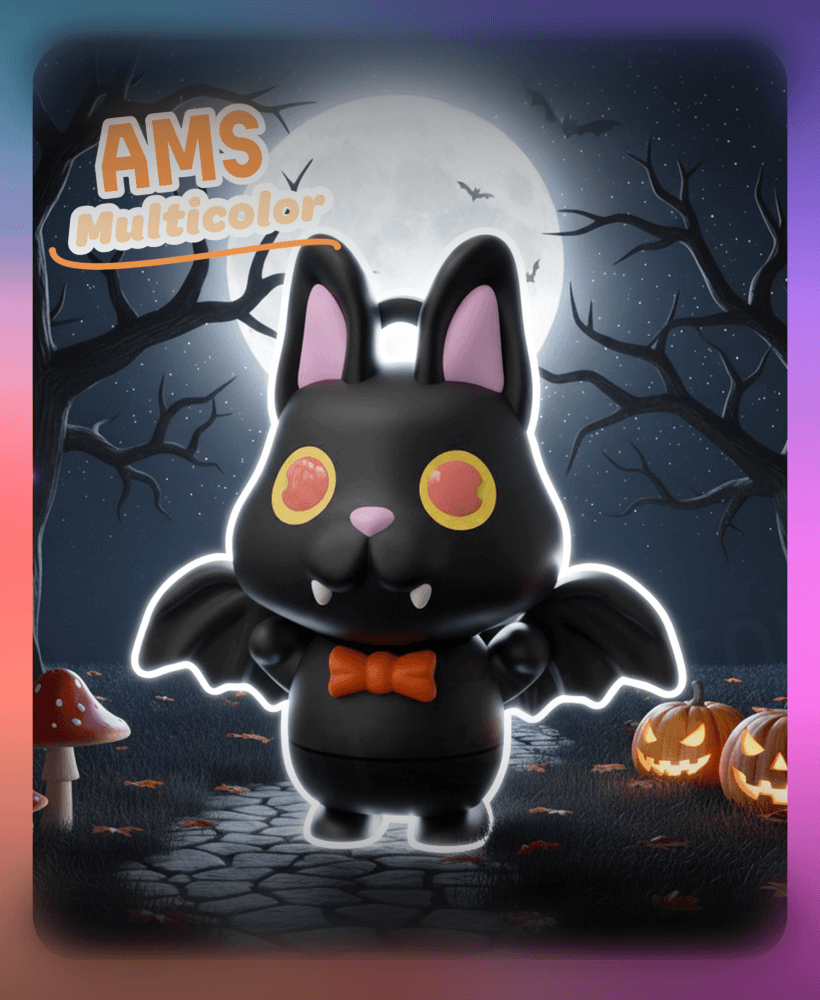 Flexi Bat Keychain (Multicolor) 3d model