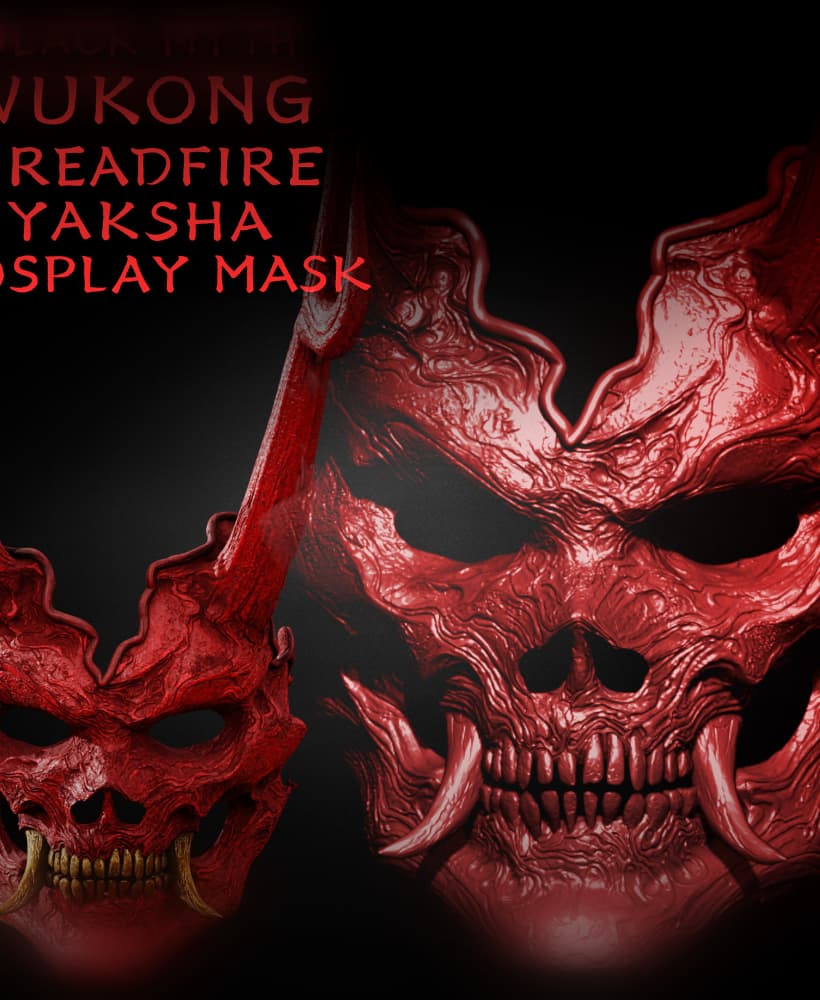 BLACK MYTH WUKONG DREADFIRE YAKSHA MASK life size cosplay - Fan Art 3d model