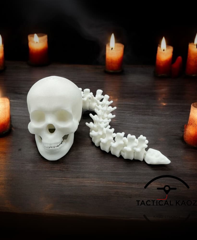 Articulating Skull and Spine Flexy Jaws moves 3d model