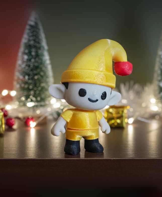Mini Flexi Elf + KeyChain and Fridge Magnet 3d model