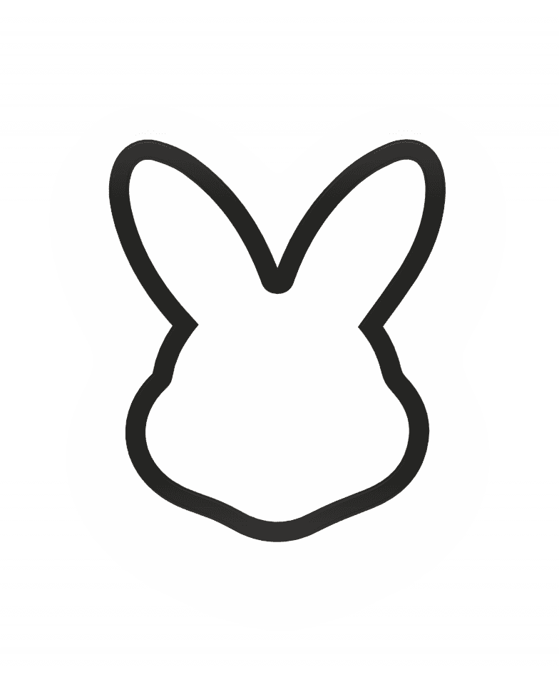 Easter Bunny Head Cookie Cutter STL File - 4 inches 3d model