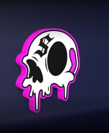 Graffiti Skull - LED Strip compatible 3d model