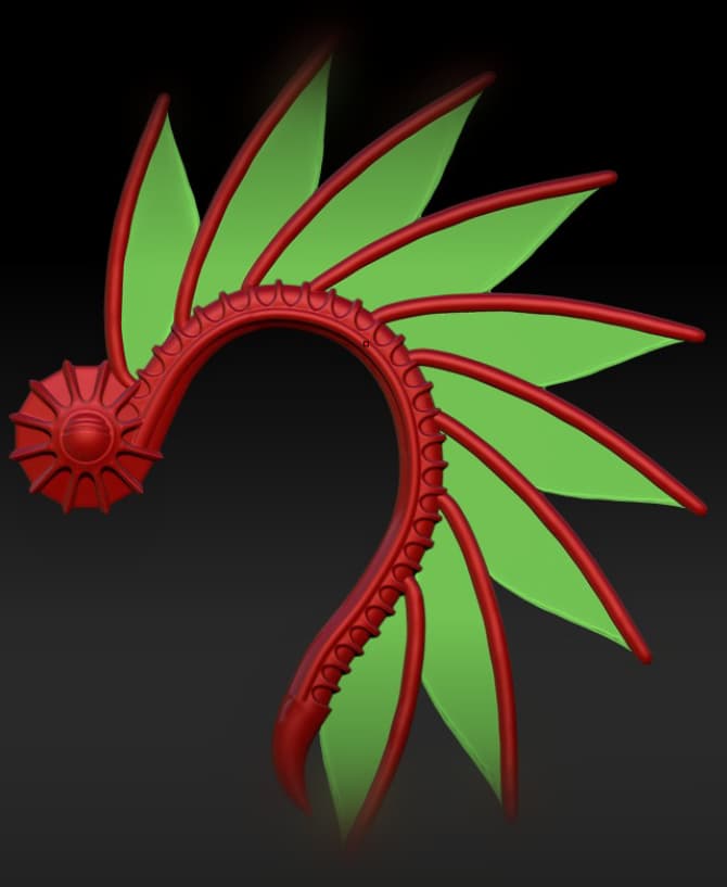 Dragoon Wings Ear Cuff 3d model